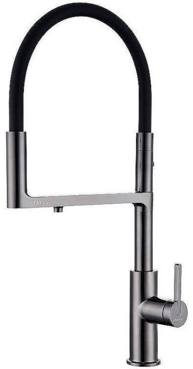 Смеситель для кухни Paulmark Tornado To213402-GB Черный глянцевый Смеситель для кухни Paulmark Tornado To213402-GB Черный глянцевый