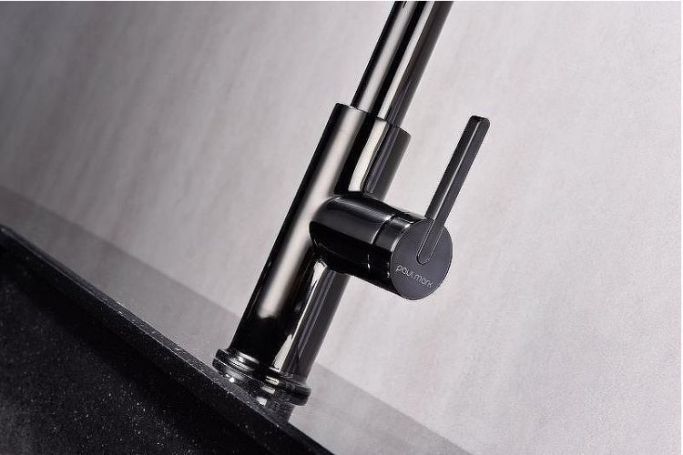 Смеситель для кухни Paulmark Tornado To213402-GB Черный глянцевый Смеситель для кухни Paulmark Tornado To213402-GB Черный глянцевый
