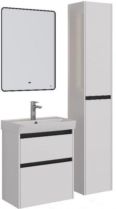 Тумба под раковину Lemark Combi 60 LM03C60T-black подвесная Белый глянец