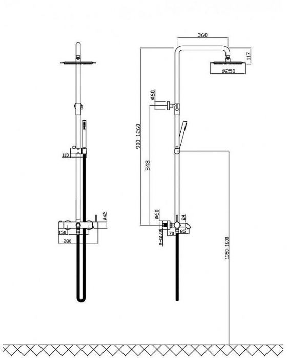 Душевая система Milacio Ultra MCU.151.GD цвет Брашированное золото