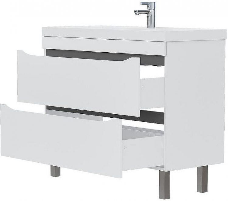 Тумба под раковину Volna Prime 100.2Y tnPRIME100.2Y-01 Белая Темно-серая