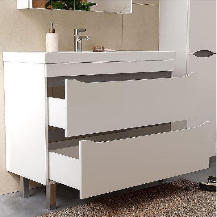 Тумба под раковину Volna Prime 100.2Y tnPRIME100.2Y-01 Белая Темно-серая