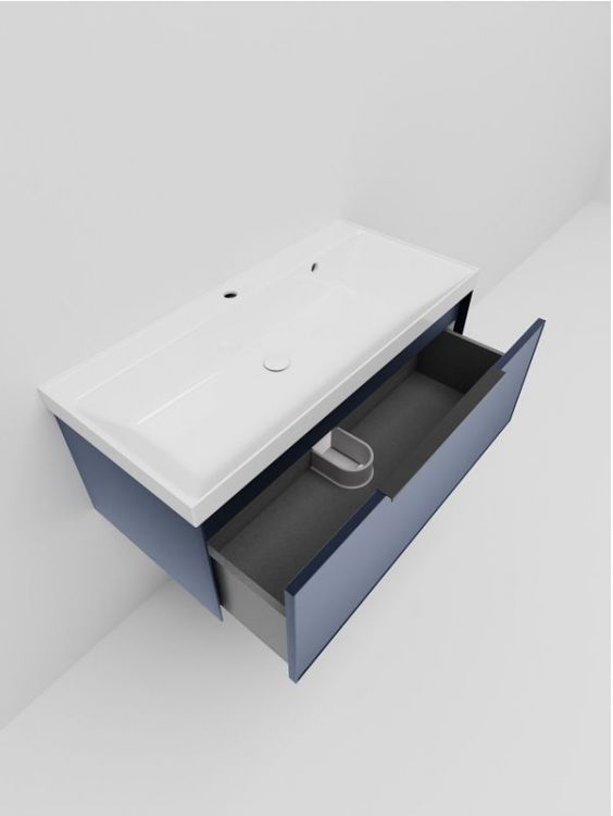 Тумба под раковину La Fenice Simpla 100 FNC-01-SIM-BG-100 подвесная Синяя матовая