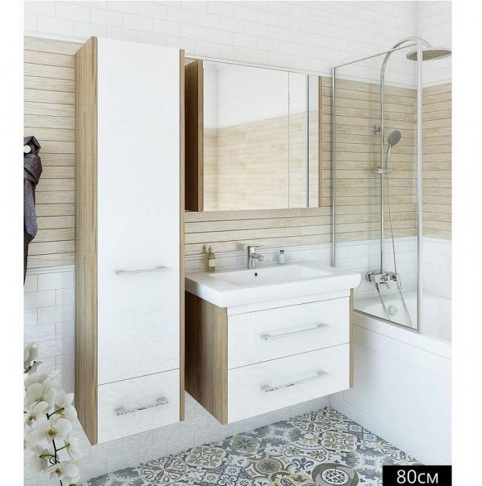 Шкаф пенал Sanflor Ларго2 40 L Н0000000510 Швейцарский вяз