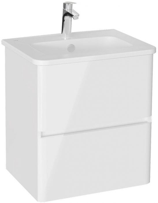 Тумба с раковиной Vitra Mia Plus Round 60 69816 подвесная Белая глянцевая