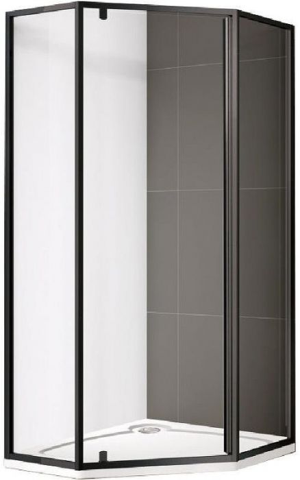 Душевой уголок Cezares Eco P-1 90х90 профиль Черный стекло прозрачное