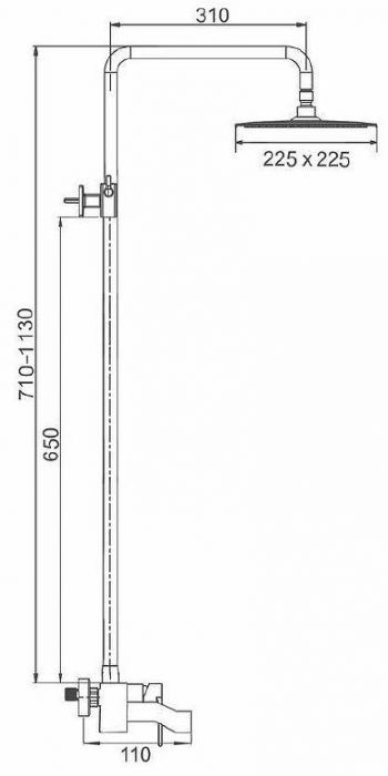 Душевая система Ekko E2405-8 цвет Черный
