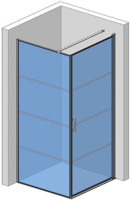 Душевой уголок AQUAme 80x80 R AQM5215-RH-8 профиль Черный матовый стекло прозрачное
