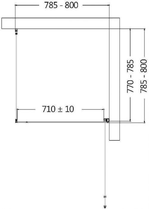 Душевой уголок AQUAme 80x80 R AQM5215-RH-8 профиль Черный матовый стекло прозрачное