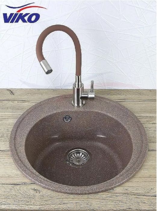 Смеситель для кухни Viko V-4458 Нержавеющая сталь Коричневый