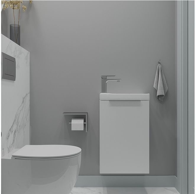 Тумба под раковину ЗОВ Монови Слим 40 MS40BM подвесная цвет Белый матовый