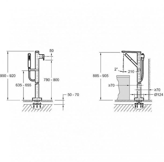 Смеситель для ванны Jacob Delafon Composed E73087-CP Хром