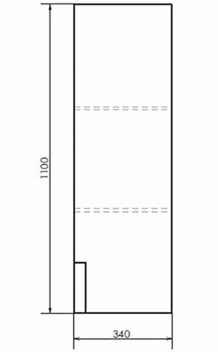 Шкаф пенал Comforty Бонн 35 00-00008476 подвесной Дуб дымчатый
