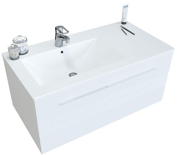 Тумба с раковиной SanVit Соната-1 90 ksonata1090R подвесная цвет Белый