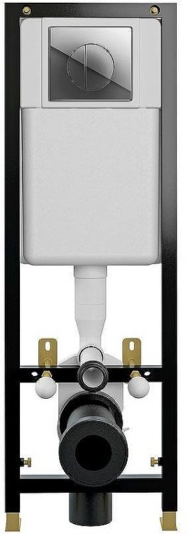 Комплект унитаза WellWant Tesoro WWU01111W с инсталляцией Cersanit Black 35 S-IN-BLACK-Cg-w с сиденьем Микролифт и клавишей смыва Хром