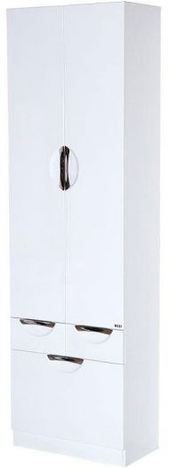 Шкаф пенал Misty Орхидея 60 П-Жас05060-011К2Я с бельевой корзиной Белый