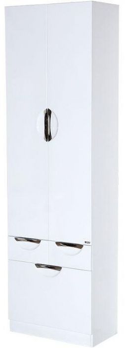 Шкаф пенал Misty Орхидея 60 П-Жас05060-011К2Я с бельевой корзиной Белый