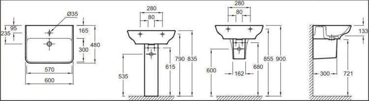 Раковина Jacob Delafon Struktura, 60 см, EGD111-Z-00 Раковина Jacob Delafon Struktura, 60 см, EGD111-Z-00