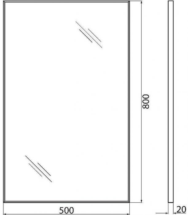 Зеркало BelBagno 50 SPC-AL-500-800 Сатин