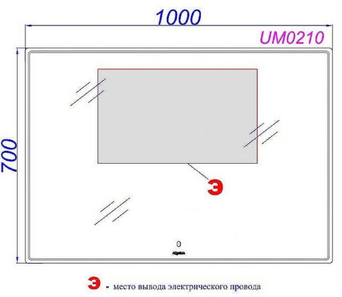 Зеркало Aqwella UM 100 UM0210 с подсветкой с сенсорным выключателем