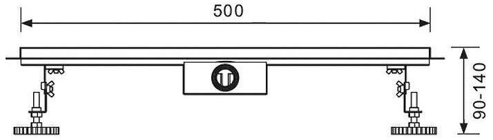 Душевой лоток Raglo 50 R653.50.05 с решеткой цвет Сатин