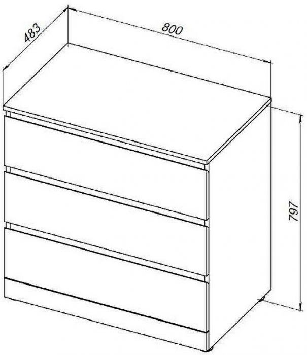 Комод Aquanet Сканди 80 302544 Дуб крафт