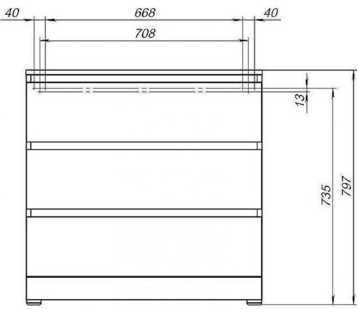 Комод Aquanet Сканди 80 302544 Дуб крафт