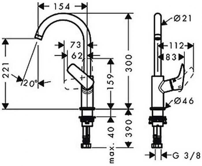 Смеситель для раковины Hansgrohe Logis 210 71131000 Хром