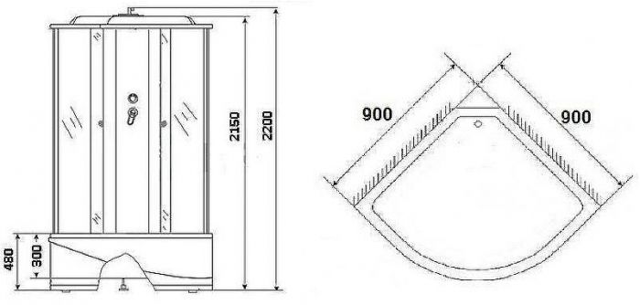 Душевая кабина Niagara Ultra 90х90 NG-211-01N с гидромассажем