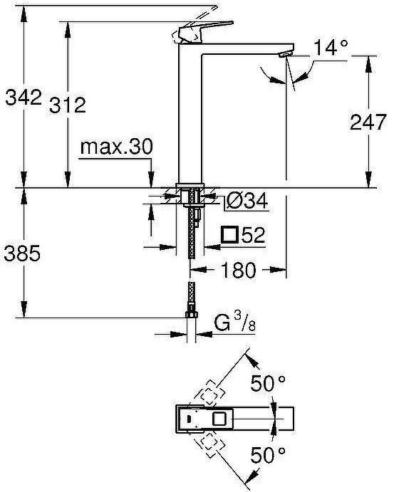 Смеситель для раковины Grohe Eurocube 23406000 Хром