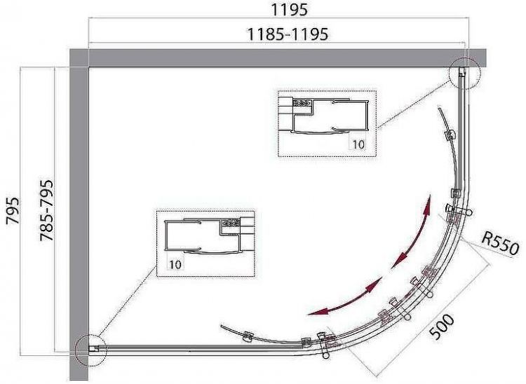 Душевой уголок BelBagno UNO-195-RH-2-120/80-C-Cr 120х80 профиль Хром стекло прозрачное