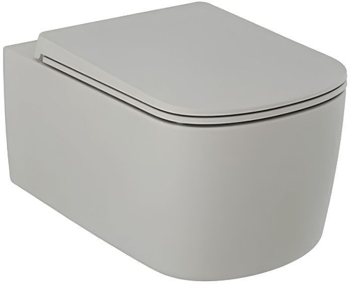 Унитаз Kludi Resa S 27WCSETO2 подвесной цвет Серо-бежевый матовый с сиденьем Микролифт