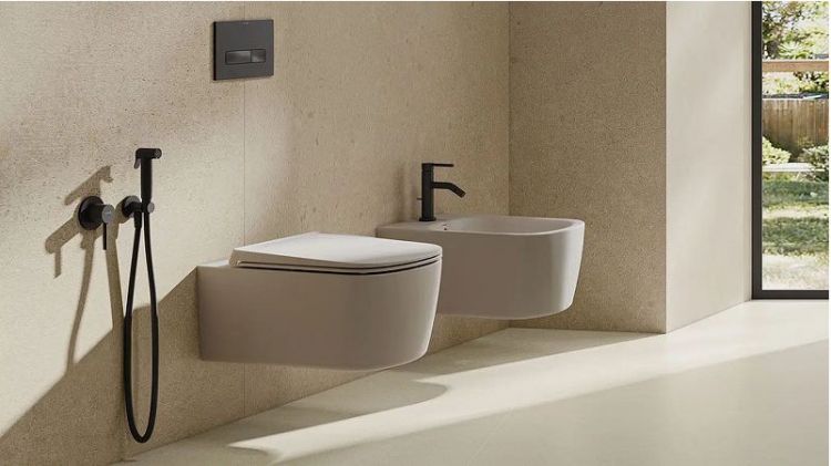 Унитаз Kludi Resa S 27WCSETO2 подвесной цвет Серо-бежевый матовый с сиденьем Микролифт