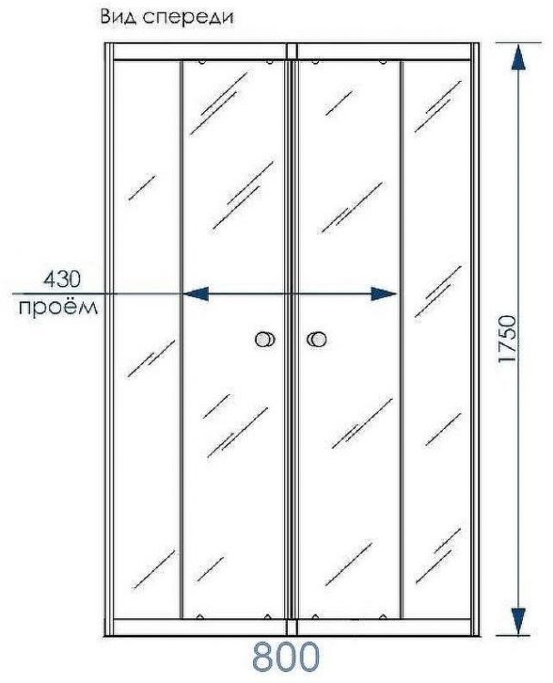 Душевой уголок Melodia della vita Square 80х80 MCNSQ8080TBk профиль Черный стекло прозрачное