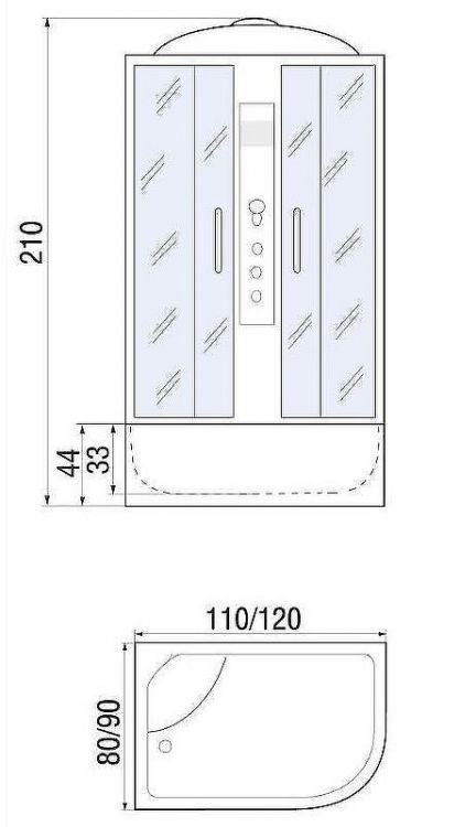 Душевая кабина River Dunay 120x90 МТ L 10000003132 с поддоном