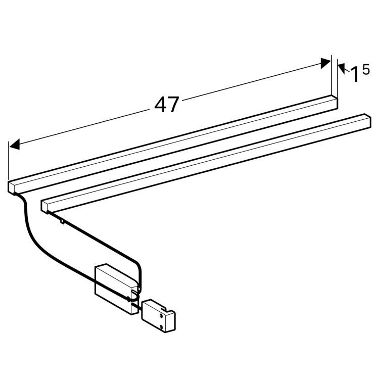 Универсальная подсветка Geberit (2 шт), 470 мм
