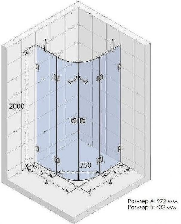 Душевой уголок Riho SZ Scandic NXT X309 97х97 G001108120 (GX04603C0) профиль Хром стекло прозрачное