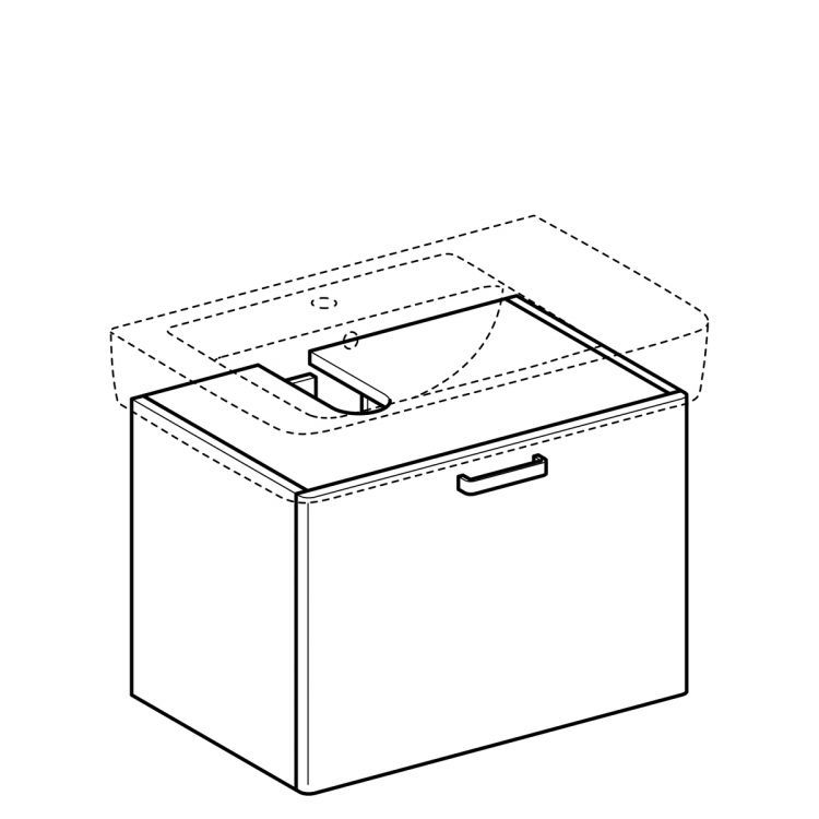 Тумба под раковину Geberit Renova Plan 670 мм, белый, совместим с раковиной 122180 [879130000]