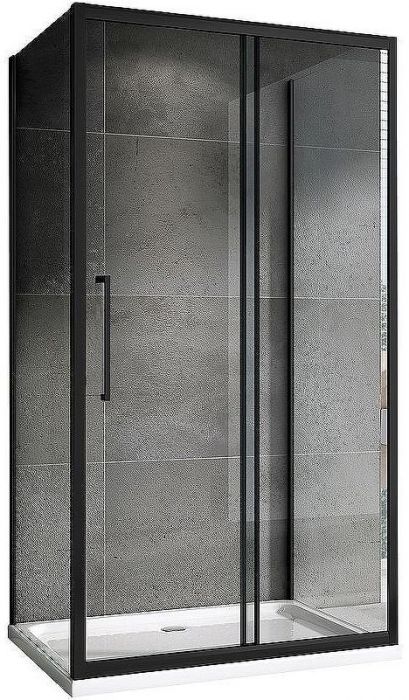 Душевой уголок Abber Schwarzer Diamant 120х100 AG30120BH-S100B-S100B профиль Черный стекло прозрачное