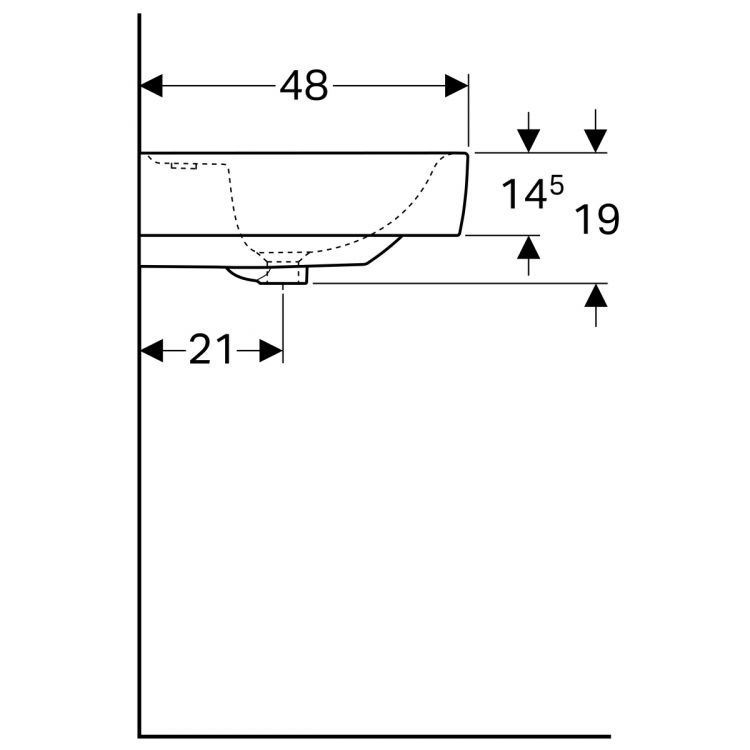 Раковина Geberit Renova Nr.1 Plan, 122180000