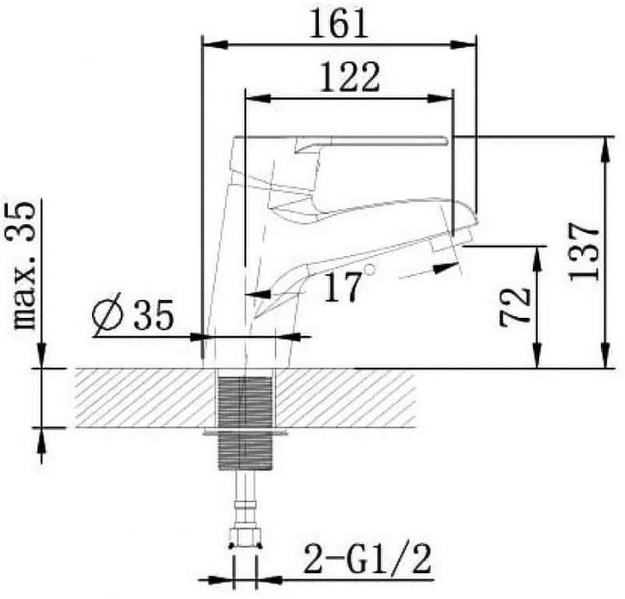 Смеситель для раковины Agger Right A2902100 Хром
