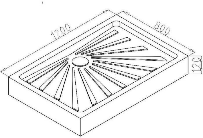 Душевой поддон из АБС-пластика Ceruttispa QR121 120х80 7748 Белый