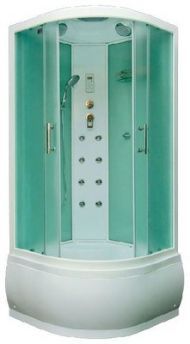 Душевая кабина Bas Корса (белая стенка, рифленое стекло)