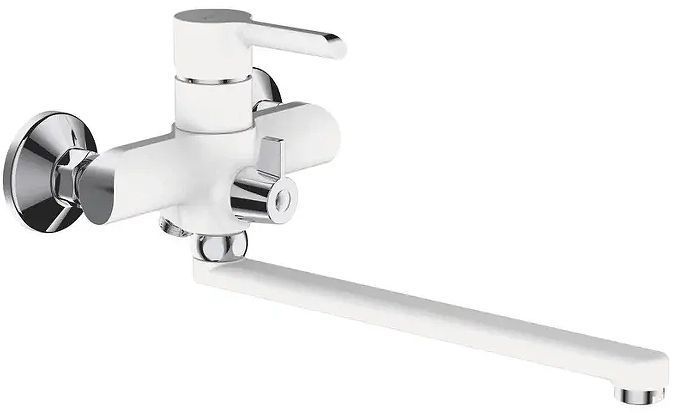Смеситель для ванны Shevanik S6022F универсальный цвет Белый Хром Смеситель для ванны Shevanik S6022F универсальный цвет Белый Хром