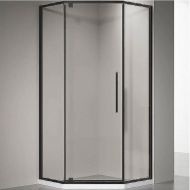 Душевой уголок Veconi Rovigo RV-35B 100х100 RV35B-100-01-C7 профиль Черный матовый стекло прозрачное