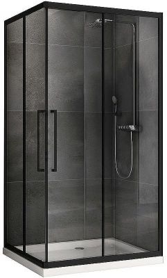 Душевой уголок Abber Schwarzer Diamant 120x80 AG02128BH профиль Черный стекло прозрачное