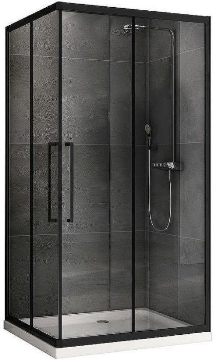 Душевой уголок Abber Schwarzer Diamant 120x80 AG02128BH профиль Черный стекло прозрачное