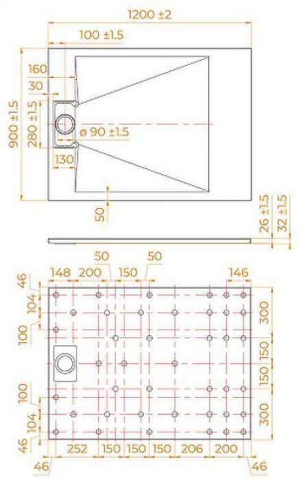 Душевой поддон из стеклопластика RGW TUS-W 100x90 553702910-01 Белый