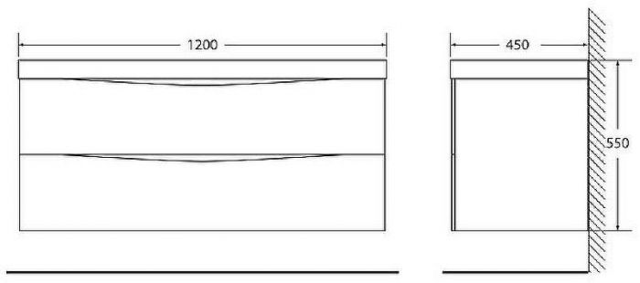 Тумба под раковину BelBagno Marino 120 MARINO-1200-2C-SO-RW-P подвесная Rovere Moro
