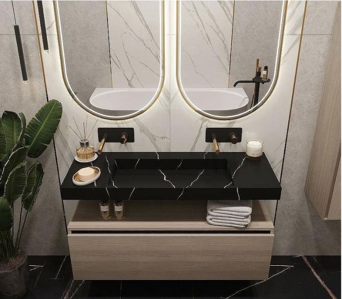 Раковина Boheme Armadi Art Flat 120 859-120-NM Черный мрамор